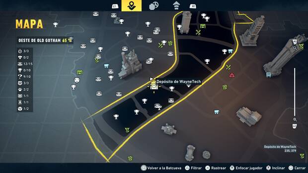 LEGO Batman: El Legado del Caballero Oscuro - Localizaci�n en el mapa del dep�sito de WayneTech 13 en Oeste de Old Gotham