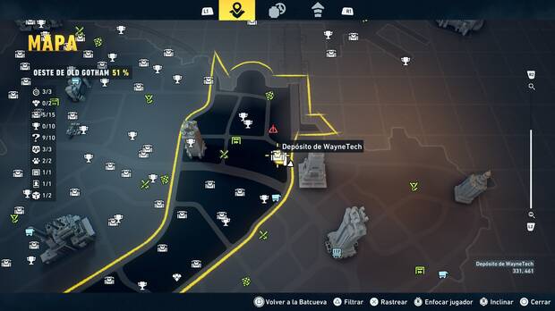 LEGO Batman: El Legado del Caballero Oscuro - Localizaci�n en el mapa del dep�sito de WayneTech 06 en Oeste de Old Gotham
