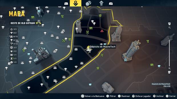 LEGO Batman: El Legado del Caballero Oscuro - Localizaci�n en el mapa del dep�sito de WayneTech 09 en Oeste de Old Gotham