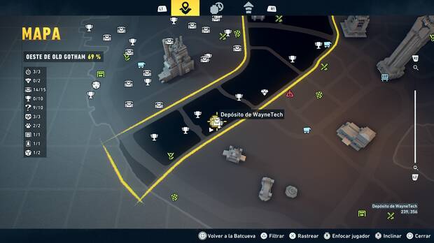 LEGO Batman: El Legado del Caballero Oscuro - Localizaci�n en el mapa del dep�sito de WayneTech 15 en Oeste de Old Gotham