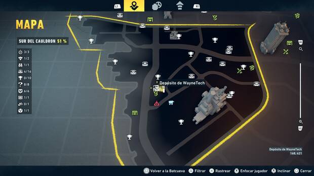 LEGO Batman: El Legado del Caballero Oscuro - Localizaci�n en el mapa del dep�sito de WayneTech 05 en Sur del Cauldron