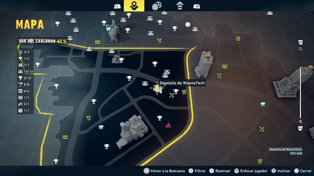 LEGO Batman: El Legado del Caballero Oscuro - Localizaci�n en el mapa del dep�sito de WayneTech 11 en Sur del Cauldron