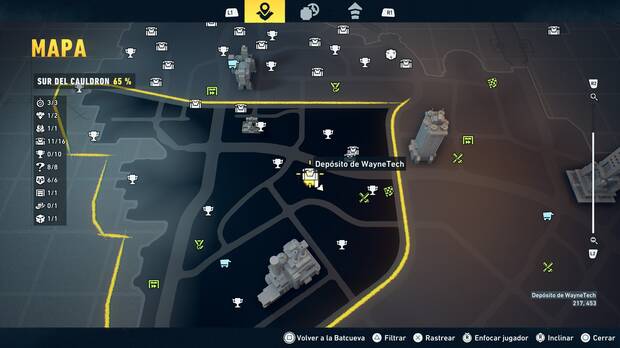 LEGO Batman: El Legado del Caballero Oscuro - Localizaci�n en el mapa del dep�sito de WayneTech 12 en Sur del Cauldron