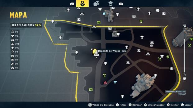 LEGO Batman: El Legado del Caballero Oscuro - Localizaci�n en el mapa del dep�sito de WayneTech 07 en Sur del Cauldron