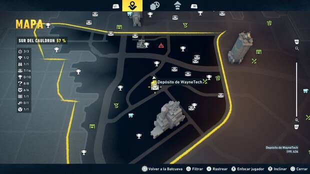 LEGO Batman: El Legado del Caballero Oscuro - Localizaci�n en el mapa del dep�sito de WayneTech 08 en Sur del Cauldron