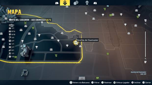 LEGO Batman: El Legado del Caballero Oscuro - Localizaci�n en el mapa de la sala de acertijo 02 en Norte del Cauldron - Ace Chemicals