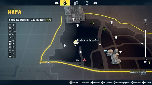 LEGO Batman: El Legado del Caballero Oscuro - Localizaci�n en el mapa del dep�sito de WayneTech 12 en Norte del Cauldron - Ace Chemicals