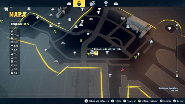 LEGO Batman: El Legado del Caballero Oscuro - Localización en el mapa del depósito de WayneTech 06 en Newtown