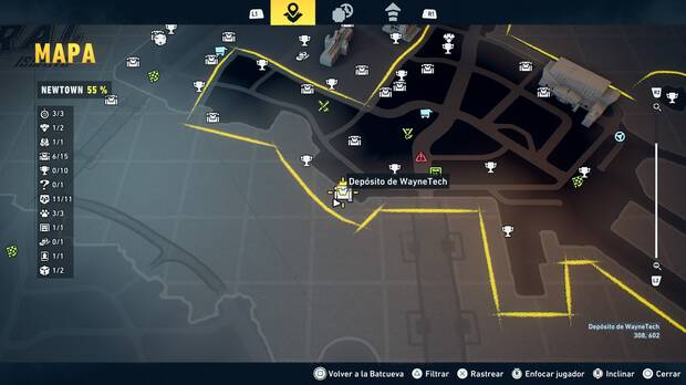 LEGO Batman: El Legado del Caballero Oscuro - Localización en el mapa del depósito de WayneTech 07 en Newtown