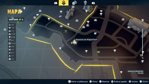 LEGO Batman: El Legado del Caballero Oscuro - Localización en el mapa del depósito de WayneTech 08 en Newtown