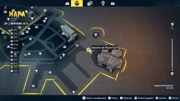 LEGO Batman: El Legado del Caballero Oscuro - Localización en el mapa del depósito de WayneTech 02 en Newtown
