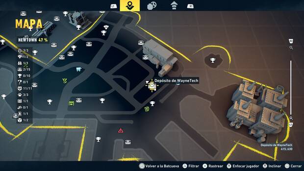 LEGO Batman: El Legado del Caballero Oscuro - Localización en el mapa del depósito de WayneTech 03 en Newtown