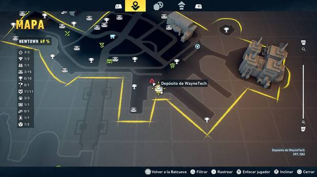 LEGO Batman: El Legado del Caballero Oscuro - Localización en el mapa del depósito de WayneTech 04 en Newtown