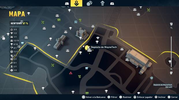 LEGO Batman: El Legado del Caballero Oscuro - Localización en el mapa del depósito de WayneTech 13 en Newtown