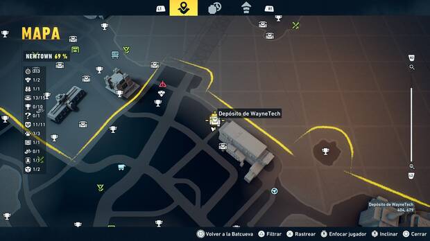 LEGO Batman: El Legado del Caballero Oscuro - Localización en el mapa del depósito de WayneTech 14 en Newtown