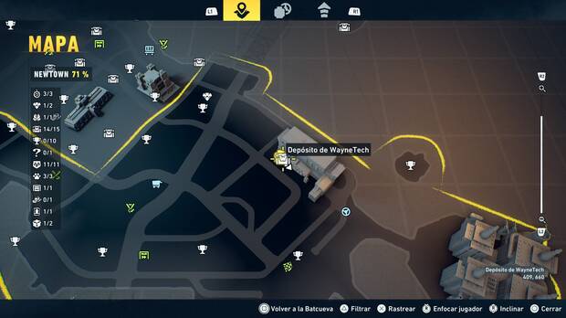 LEGO Batman: El Legado del Caballero Oscuro - Localización en el mapa del depósito de WayneTech 15 en Newtown