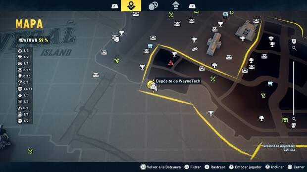 LEGO Batman: El Legado del Caballero Oscuro - Localización en el mapa del depósito de WayneTech 09 en Newtown