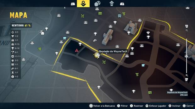 LEGO Batman: El Legado del Caballero Oscuro - Localización en el mapa del depósito de WayneTech 10 en Newtown