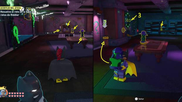 LEGO Batman: El Legado del Caballero Oscuro - C�mo resolver el puzle de la sala de acertijo 01 en East End - Milla de la diversi�n