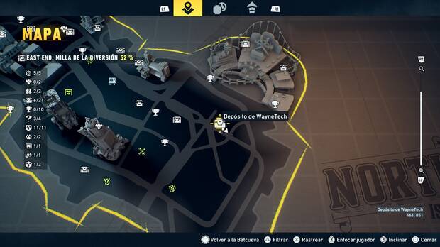 LEGO Batman: El Legado del Caballero Oscuro - Localizaci�n en el mapa del dep�sito de WayneTech 07 en East End - Milla de la diversi�n