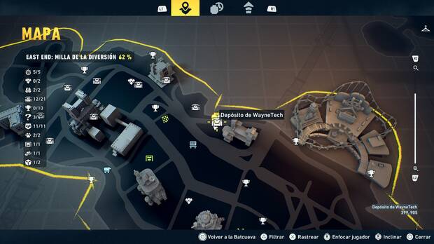 LEGO Batman: El Legado del Caballero Oscuro - Localizaci�n en el mapa del dep�sito de WayneTech 13 en East End - Milla de la diversi�n