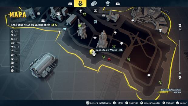 LEGO Batman: El Legado del Caballero Oscuro - Localizaci�n en el mapa del dep�sito de WayneTech 12 en East End - Milla de la diversi�n
