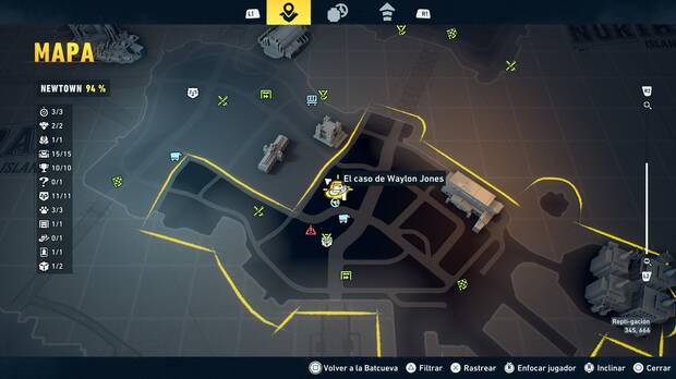 LEGO Batman: El Legado del Caballero Oscuro - Localización en el mapa del caso de Waylon Jones 01 en Newtown