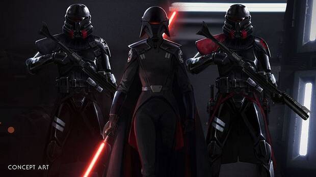 La Segunda Hermana, que forma parte de los Inquisidoras del Imperio, será la gran villana del videojuego. En la imagen va acompañada de los Soldados de Purga.