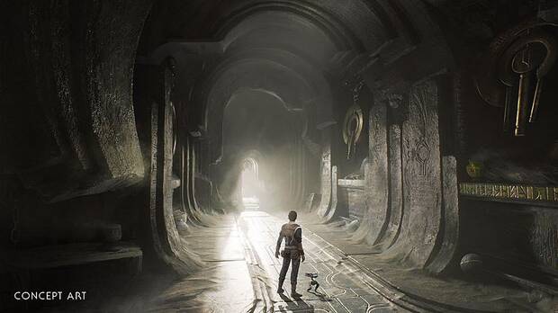 La variedad de localizaciones de ‘Fallen Order’ será una de sus principales bazas. En la imagen, lo que parece un abandonado y antiguo templo Jedi.