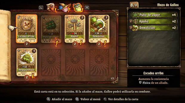Cada personaje tiene sus propias cartas y habilidades.
