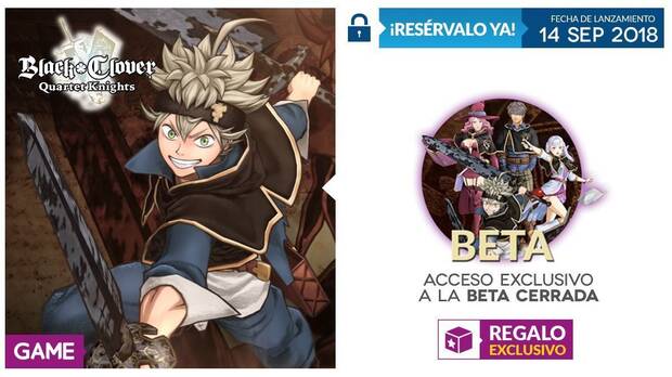La reserva de Black Clover en GAME nos dará acceso exclusivo a su beta Imagen 2