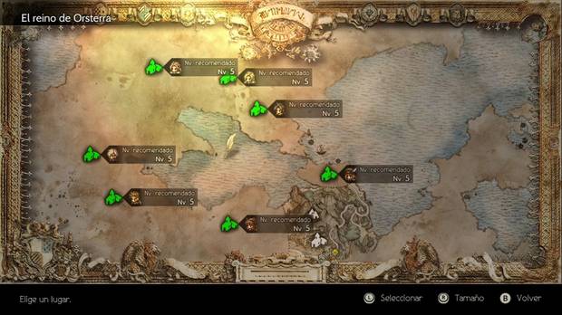 Octopath Traveler, Mapa, Mapamundi, Personajes, Ruta