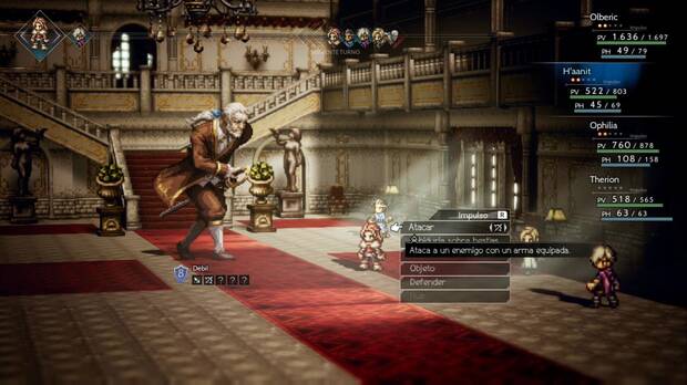 Octopath Traveler, Therion, Capítulo 1, Mansión de Ravus, Jefe, Heathcote