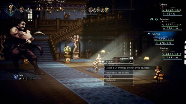 Octopath Traveler, Capítulo 3, Primrose, Jefe, Albus la mano derecha
