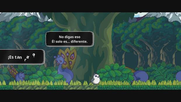 El pájaro protagonista está un poco marginado, sufre 'bulling'.