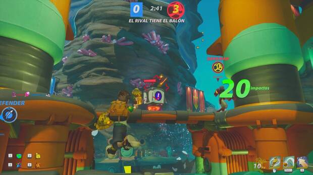 En el escenario veremos cajas que funcionan de manera similar a las de 'Mario Kart', otorgándonos objetos aleatorios: velocidad extra, más esquivas, un imán de cohetes…