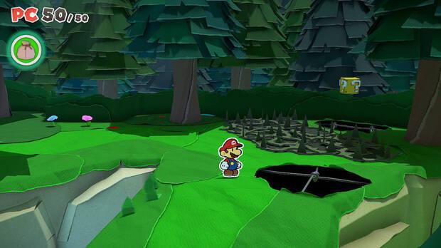 Todos los Agujeros reparados en Bosque de los murmullos de Paper Mario The Origami King - Agujero #04