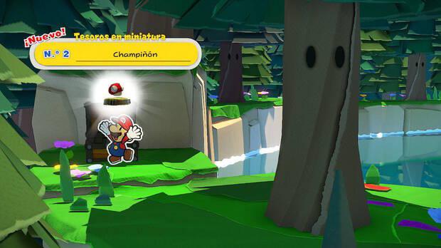 Todos los Tesoros en miniatura en Bosque de los murmullos de Paper Mario The Origami King - Tesoro en miniatura Nº 2: Champiñón