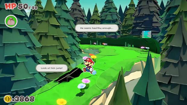 Todos los Agujeros reparados en Bosque de los murmullos de Paper Mario The Origami King - Agujero #13