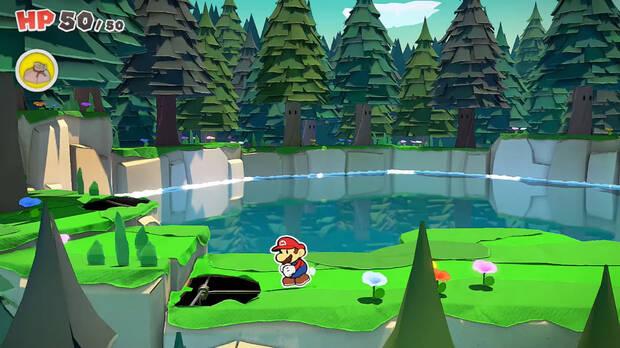 Todos los Agujeros reparados en Bosque de los murmullos de Paper Mario The Origami King - Agujero #17