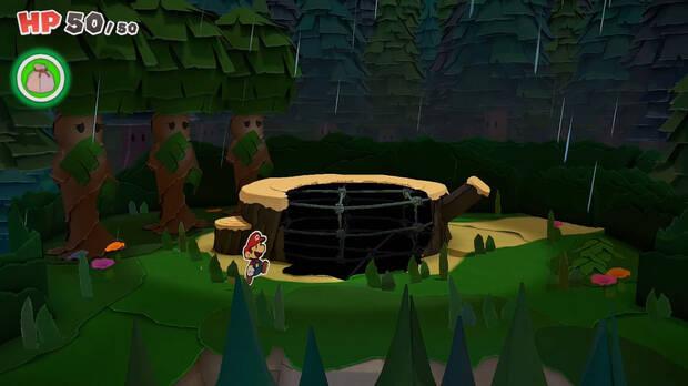 Todos los Agujeros reparados en Bosque de los murmullos de Paper Mario The Origami King - Agujero #19