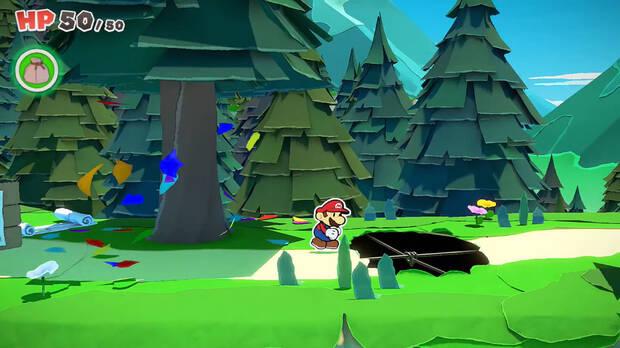 Todos los Agujeros reparados en Bosque de los murmullos de Paper Mario The Origami King - Agujero #20