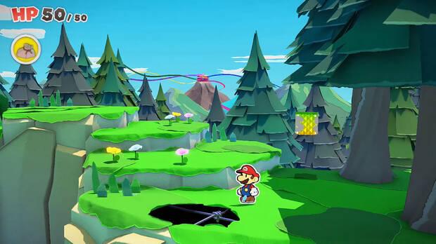 Todos los Agujeros reparados en Bosque de los murmullos de Paper Mario The Origami King - Agujero #02