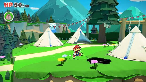 Todos los Agujeros reparados en Bosque de los murmullos de Paper Mario The Origami King - Agujero #21