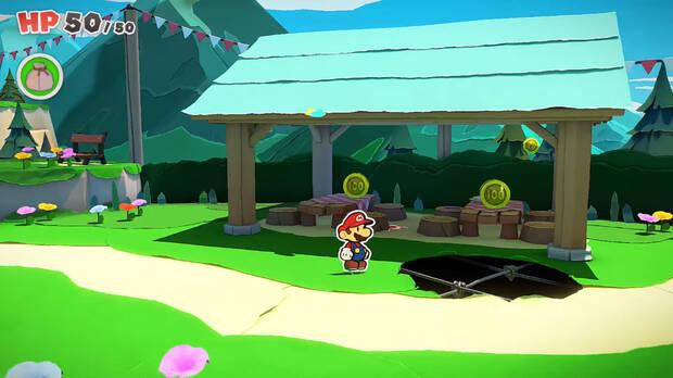 Todos los Agujeros reparados en Bosque de los murmullos de Paper Mario The Origami King - Agujero #24