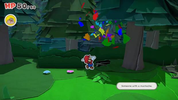 Todos los Agujeros reparados en Bosque de los murmullos de Paper Mario The Origami King - Agujero #03