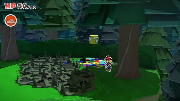 Todos los Agujeros reparados en Bosque de los murmullos de Paper Mario The Origami King - Agujero #05