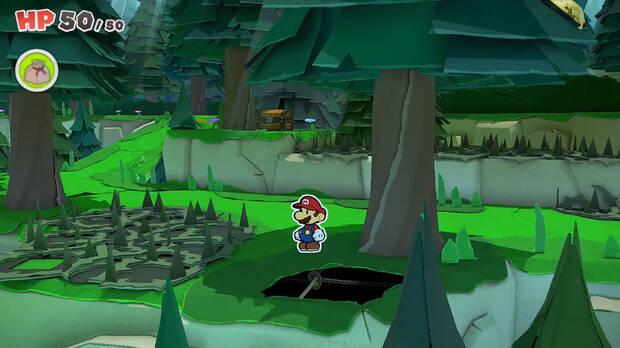 Todos los Agujeros reparados en Bosque de los murmullos de Paper Mario The Origami King - Agujero #07