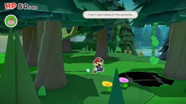 Todos los Agujeros reparados en Bosque de los murmullos de Paper Mario The Origami King - Agujero #08