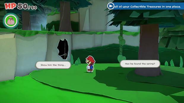 Todos los Agujeros reparados en Bosque de los murmullos de Paper Mario The Origami King - Agujero #09